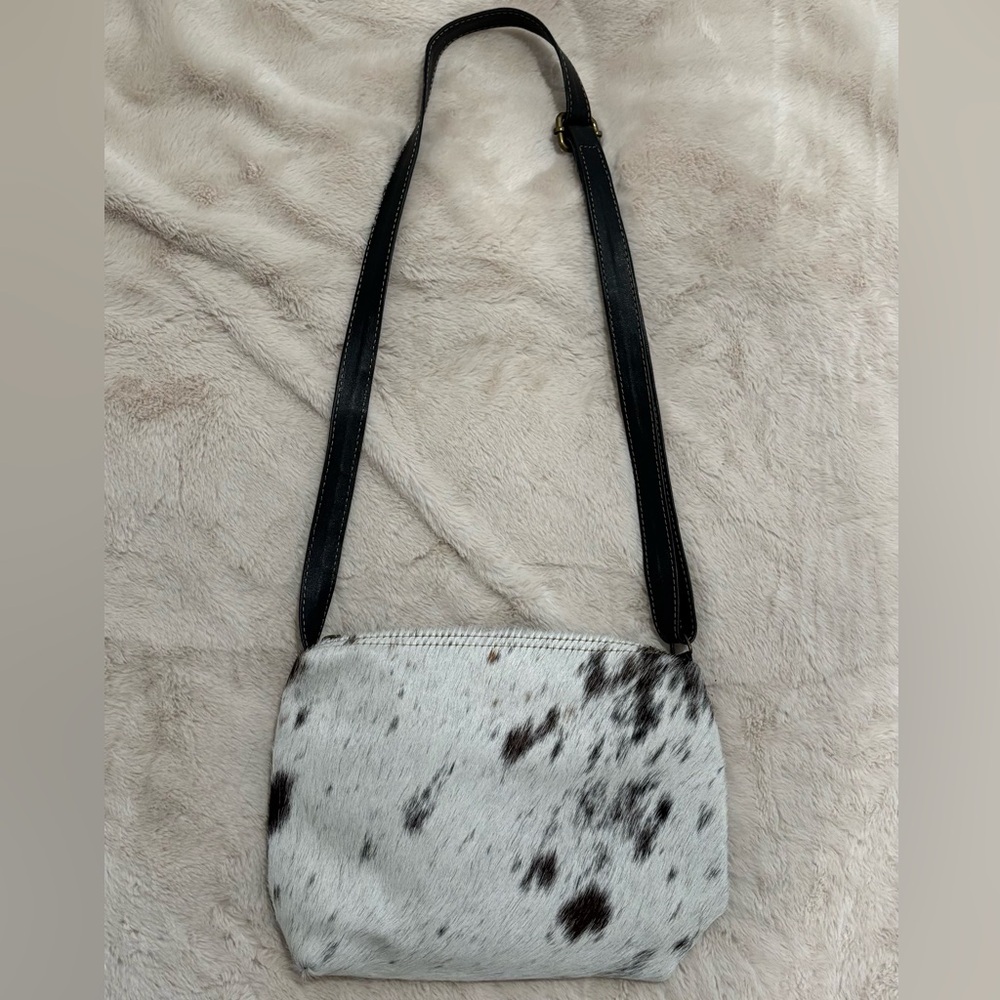 Handmade Cowhide and Leather Crossbody Bag
